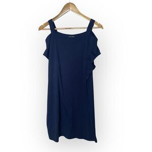 Eileen Fisher Dark Blue Cold Shoulder Mini Dress Size XS
